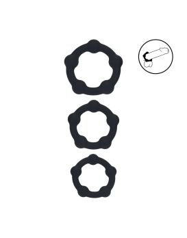 Набор из 3 эрекционных колец Beaded Silicone Cockring Set