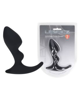 Черная анальная пробка для массажа простаты Double Ripple Silicone Prostate Massager