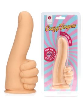 Телесный фаллоимитатор в форме пальца Thumbs Up - 17,2 см.