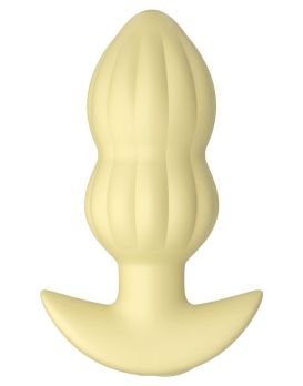 Желтая анальная пробка с вибрацией Cuties Vibrating Mini Butt Plug - 8 см.