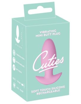 Розовая анальная пробка с вибрацией Cuties Vibrating Mini Butt Plug - 8 см.
