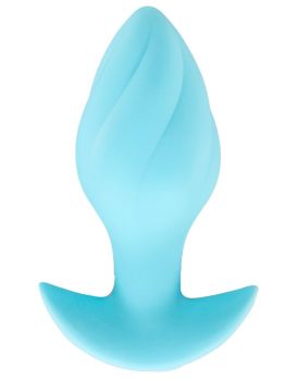 Голубая анальная пробка с вибрацией Cuties Vibrating Mini Butt Plug - 8 см.