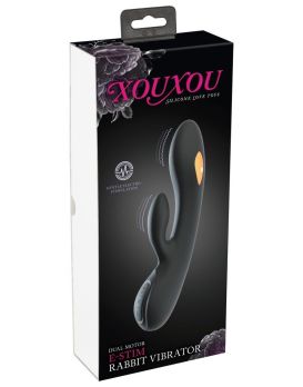 Черный вибратор-кролик с электростимуляцией E-Stim Rabbit Vibrator - 20,5 см.