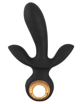 Черный вибратор с функцией расширения Inflatable Triple Vibrator - 18,9 см.