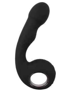 Черный силиконовый вибратор G   P-Spot Vibrator - 16,8 см.