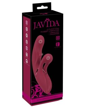 Малиновый вибратор-кролик с функцией постукивания 2 Function Rabbit Vibrator - 22,3 см.