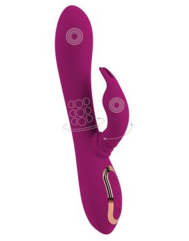 Фиолетовый вибратор 3 Function Vibrator с вращением бусин - 23 см.