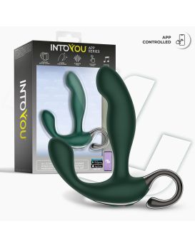 Зеленый вибромассажёр простаты Greeny - 12,8 см.