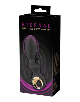 Черный вибратор для точки G с функцией расширения - 18,1 см.