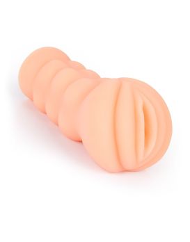 Телесный мастурбатор-вагина с эрекционными кольцами в комплекте