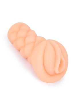 Телесный мастурбатор-вагина с вибропулей и эрекционными кольцами в комплекте