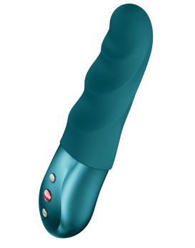 Зеленый вибратор-пульсатор Stronic Petite - 17 см.