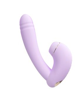 Сиреневый вибратор с возвратно-поступательными движениями и нагревом Minaka