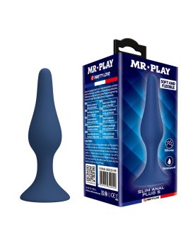 Синяя анальная пробка Slim Anal Plug S - 10,3 см.