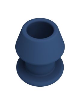 Синяя анальная пробка с открытым каналом - 8,7 см.
