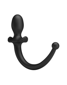 Черная анальная вибропробка с хвостом Anthony