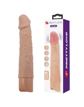 Телесный реалистичный вибратор Leander - 20,3 см.