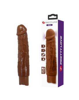 Коричневый реалистичный вибратор Rufus - 23,8 см.