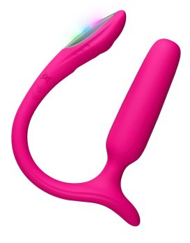 Розовый анальный вибратор с клиторальной стимуляцией Lush Anal