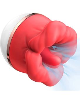 Красный клиторальный стимулятор в форме ротика