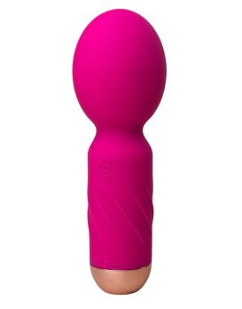 Ярко-розовый мини-wand вибратор для стимуляции эрогенных зон