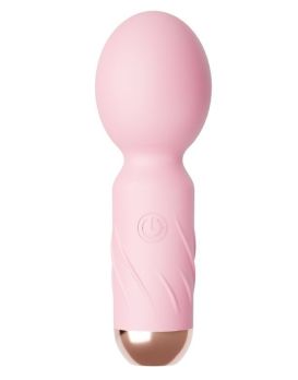 Нежно-розовый мини-wand вибратор для стимуляции эрогенных зон