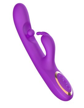 Фиолетовый вибратор-кролик с вращающимся шариком
