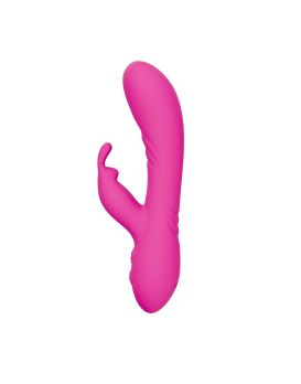 Розовый силиконовый вибратор-кролик