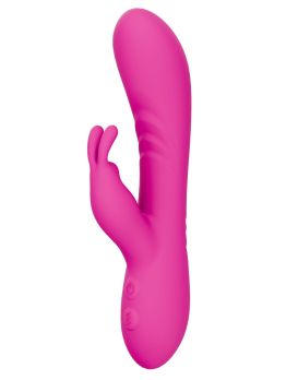 Розовый силиконовый вибратор-кролик