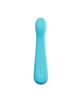 Голубой вибратор с подвижной головкой iroha Fit+ Aonami - 18 см.