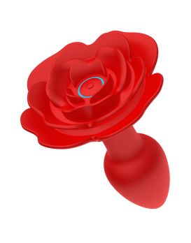 Красный анальный вибростимулятор в форме розы