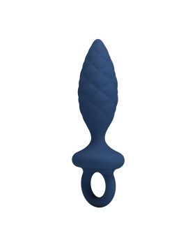 Синяя анальная пробка с кольцом Butt Plug with Loop L - 15,7 см.