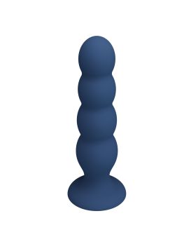 Синий анальный стимулятор со смещенным центром тяжести Silicone Anal Plug XL - 16,5 см.