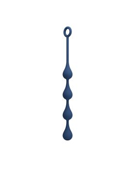 Синяя анальная ёлочка с кольцом Waterdrop Anal Balls 30 mm M - 33,5 см.