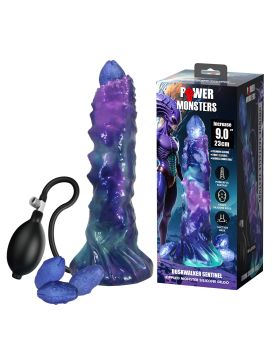 Фиолетовый яйцеродящий фаллоимитатор Duskwalker Sentinal на присоске - 22,4 см.