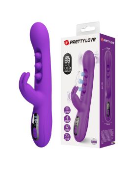 Фиолетовый вибростимулятор-кролик с шариками для точки G Sabien - 24 см.