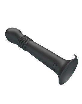 Черный стимулятор с поступательными движениями и вращением Stellan - 19,1 см.