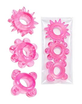 Комплект из 3 розовых эрекционных колец