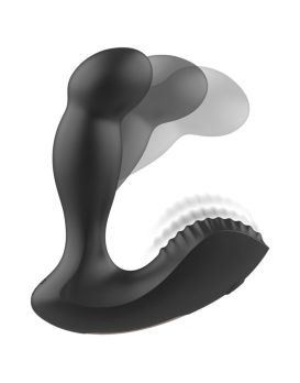 Черный массажер простаты с вибрацией и функцией фингеринга