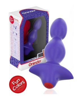 Фиолетовая анальная вибропробка с управлением через приложение - 13,5 см.