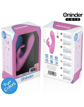 Розовый мини-вибратор типа ’’кролик’’ с управлением через приложение - 14,5 см.