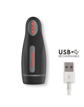 Черный автоматический мастурбатор с управлением через приложение