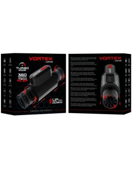 Черный автоматический мастурбатор с режимами поступательных движений и ротации