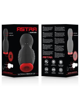 Черно-красный мастурбатор с вибрацией и всасыванием
