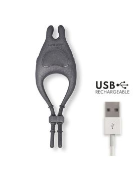 Черное эрекционное виброкольцо с управлением через приложение