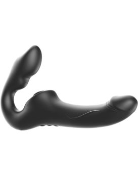 Черный безремневой страпон с 3 моторами