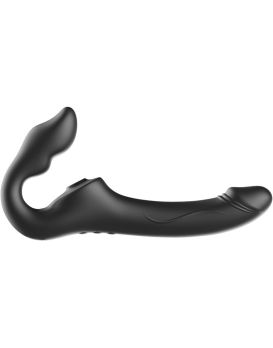 Черный безремневой страпон с 3 моторами