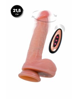 Телесный реалистичный вибратор-ротатор - 21,5 см.