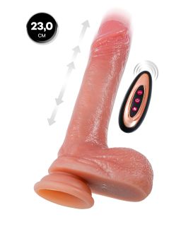 Телесный реалистичный вибратор-пульсатор - 23 см.