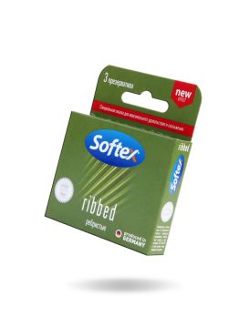 Ребристые презервативы Softex Ribbed - 3 шт.